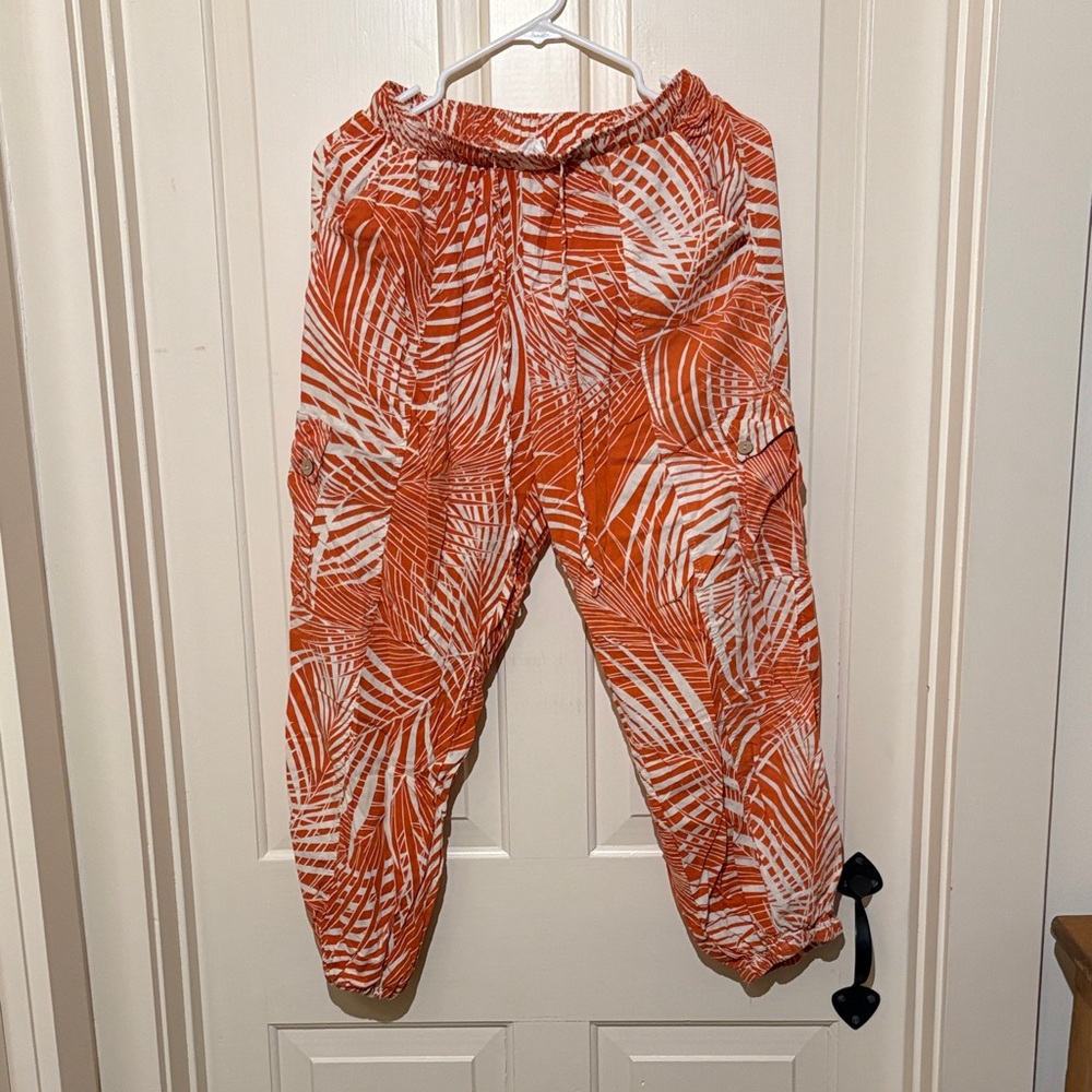 Panama Jack Orange and White Patterned Pants